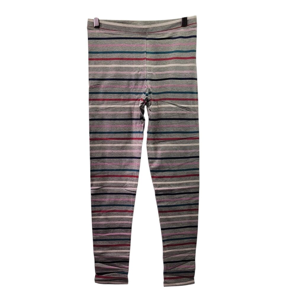 Spotted Zebra Girls  Active Stretch Colorful Gray striped Leggings XXL (14/16)